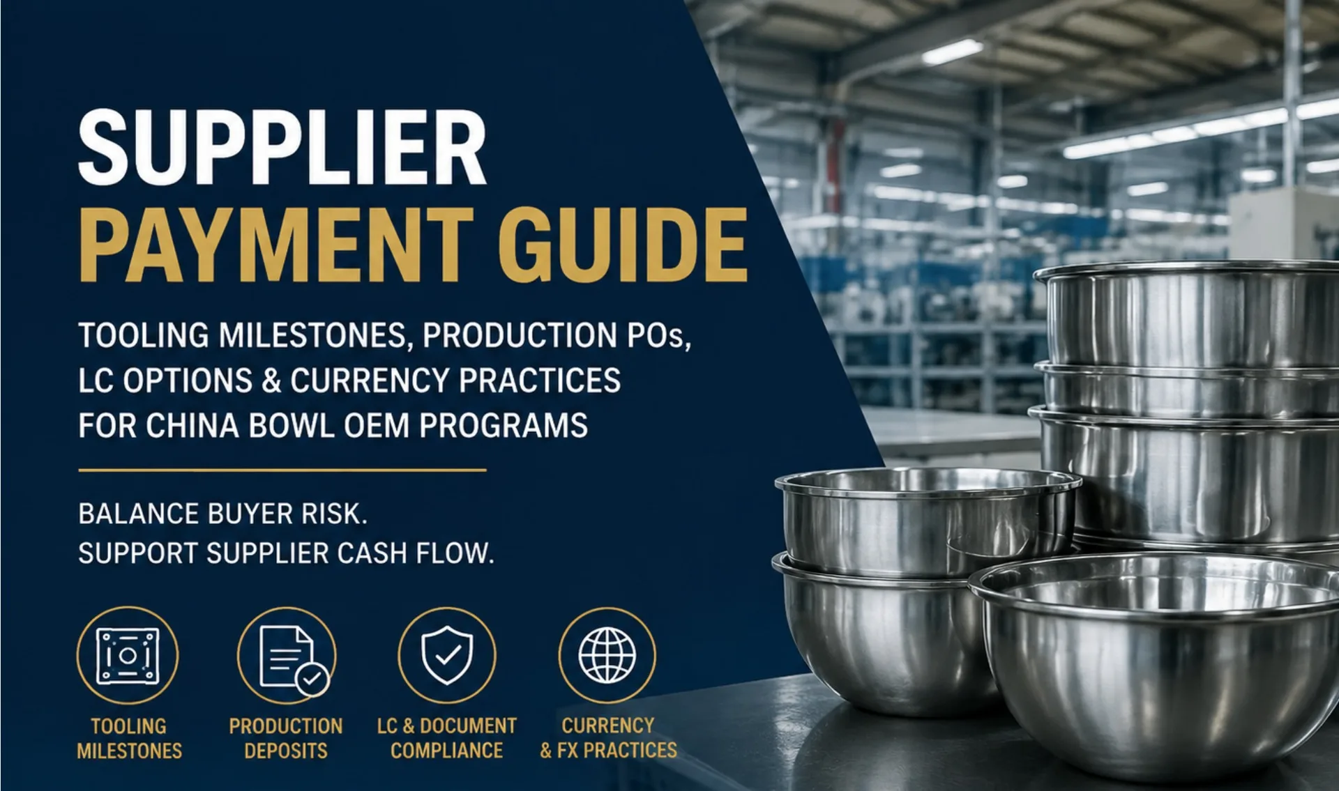 Payment Terms for OEM Tooling and Bowl Production POs