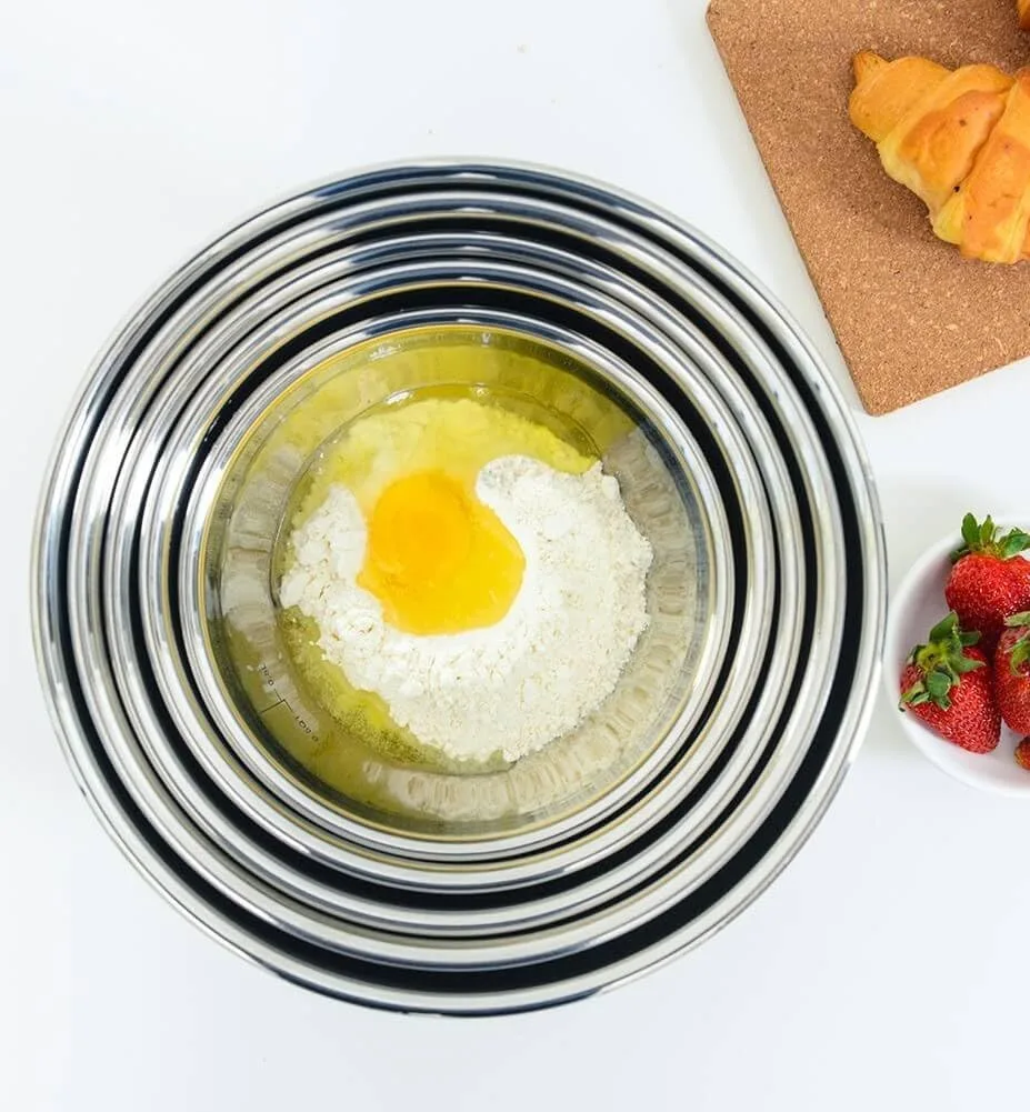 Stainless Steel Non-slip Silicone Base Nesting Storage Serving Bowl Salad Mixing Bowl — 5